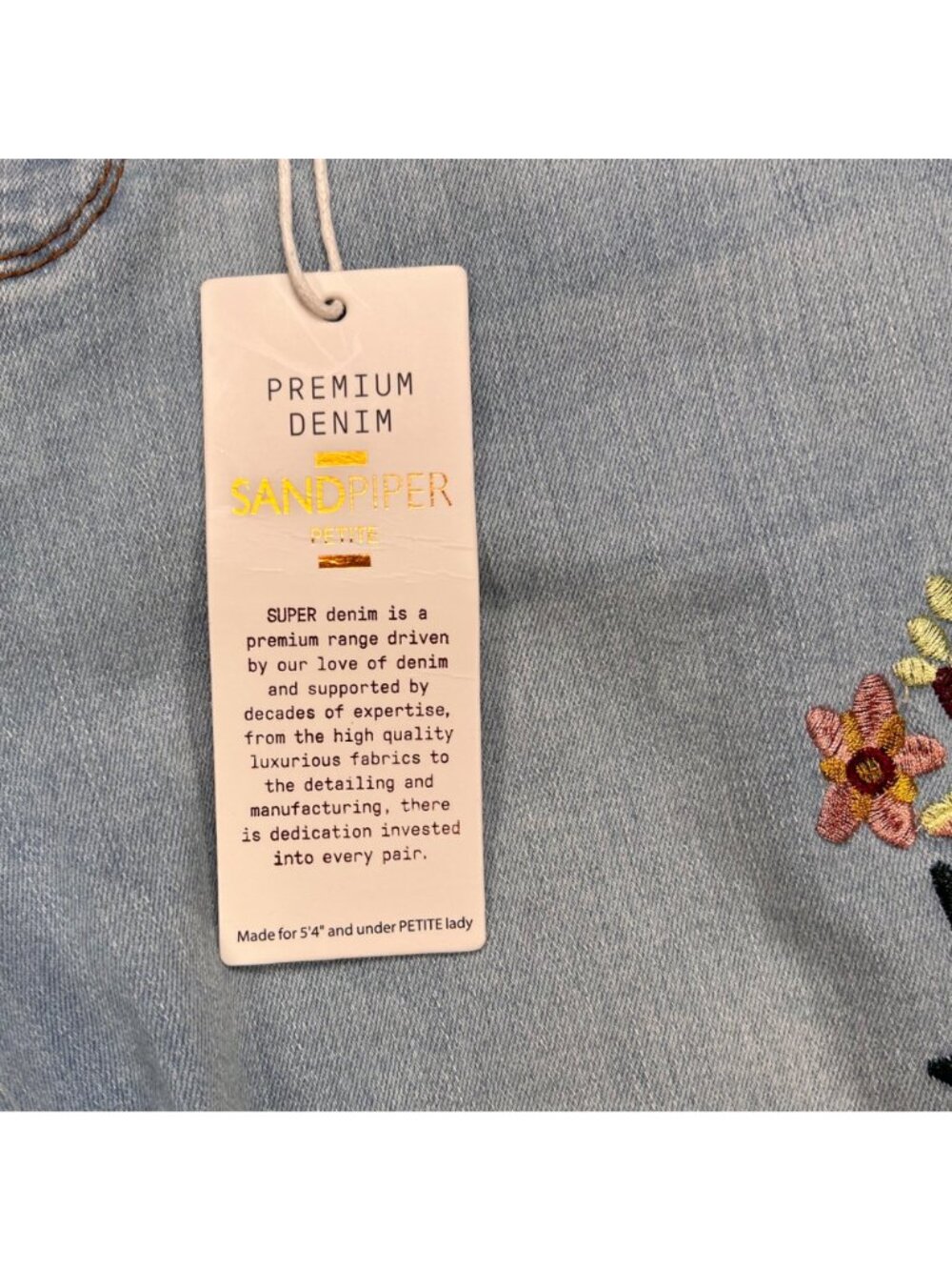 Sandpiper Denim 14P Embroidered Floral Jeans Boho Western Festival - Picture 8 of 8